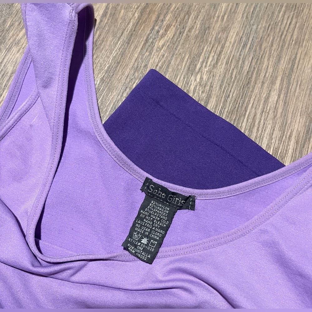 Soho Girls Lavender and Deep Purple Stretch Dress, OSFM - Picture 6 of 6